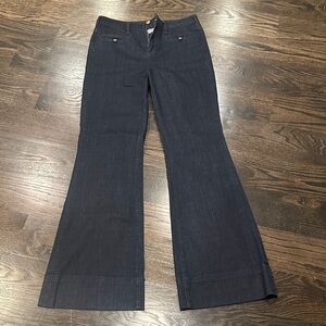 Pilcro and the Letterpress Navy Wide Leg Jeans